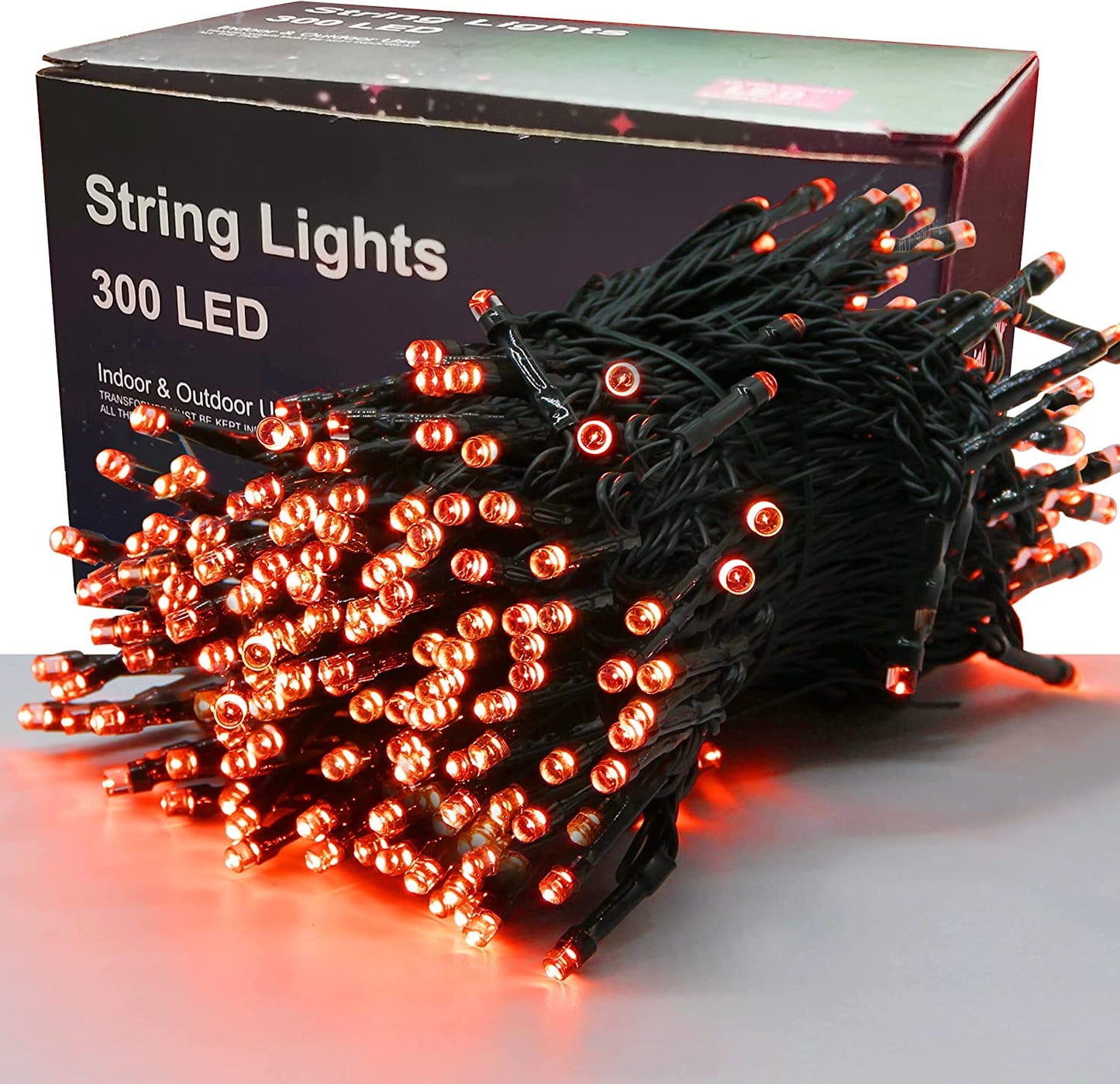 300 LED Halloween Lights, 98.5FT Halloween String Lights with 8 Lighting Modes, Waterproof & Connectable Mini Light, Plug in for Indoor Outdoor Holiday Christmas Party Bedroom Decorations (Orange)