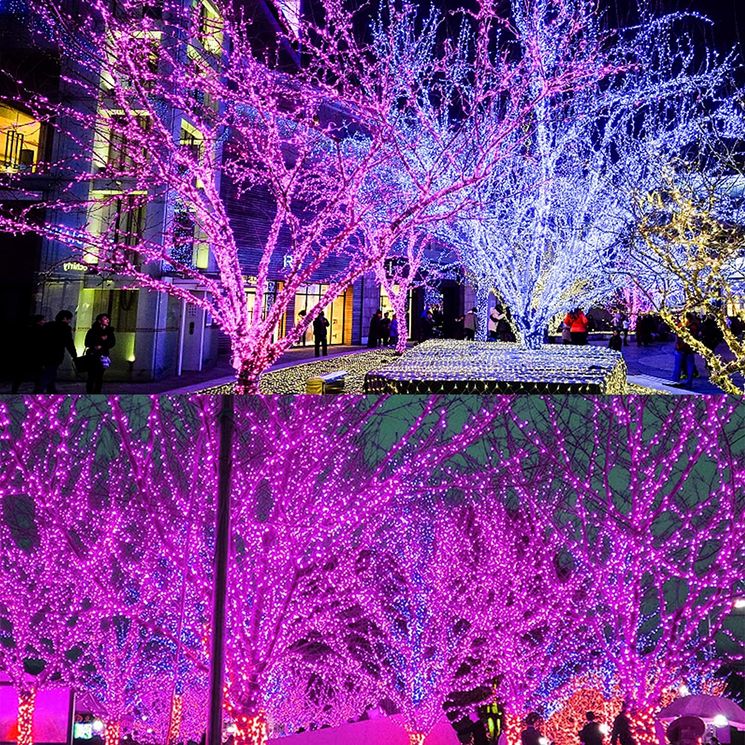 300 LED Halloween Lights, 98.5FT Halloween String Lights with 8 Lighting Modes, Waterproof & Connectable Mini Light, Plug in for Indoor Outdoor Holiday Christmas Party Bedroom Decorations (Purple)
